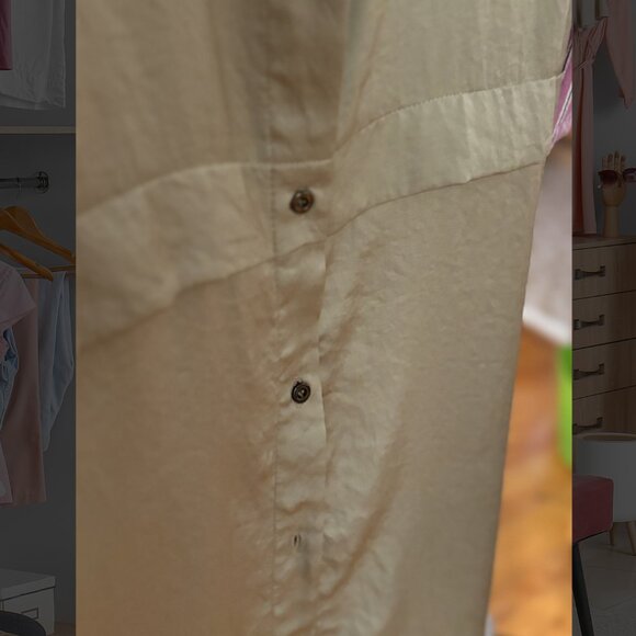 Light Green Silk Shirt dress - Picture 6 of 8